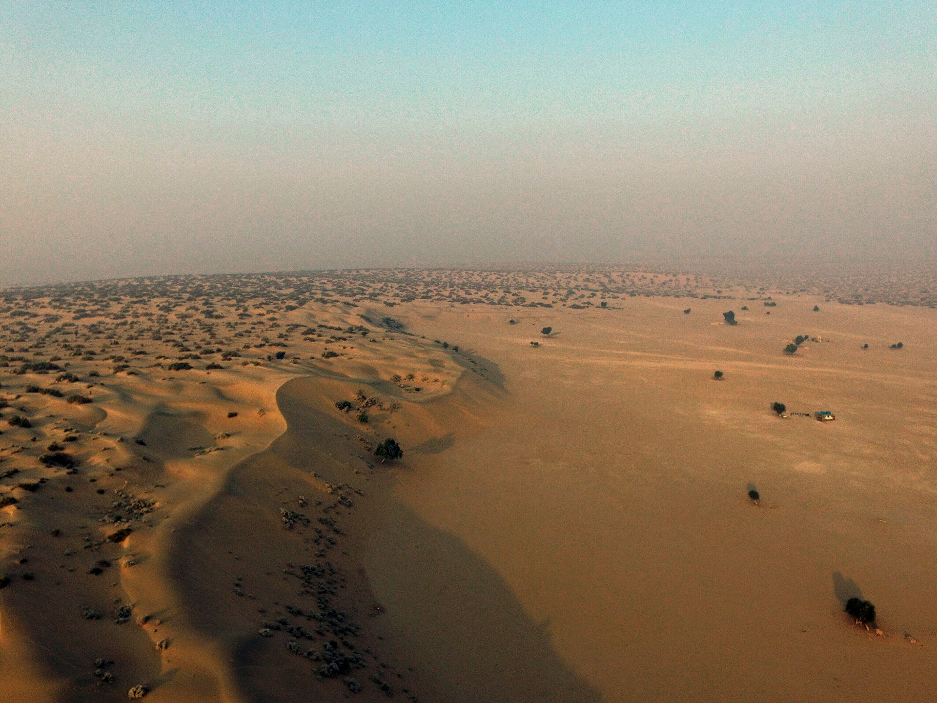 Taurus near pristine sand dunes. Taurus anchored next to Sand Dunes. One of the best locations in Rajasthan.