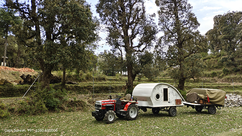 barot valley caravan motorhome campervan in himachal for offbeat outdoor nomadic overlanding hygienic camp corona safe holiday social distancing.